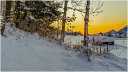 Abendstimmung, Moosheim, Winter, Sonnenuntergang