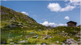 Giglachsee, Wolken, Wasser, Hütte, Aufnahme, Bild, Foto