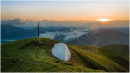 Pleschnitzzinken, Nebel, Sonnenaufgang, Gipfel, Kreuz, Ennstal, Landschaftsbild,